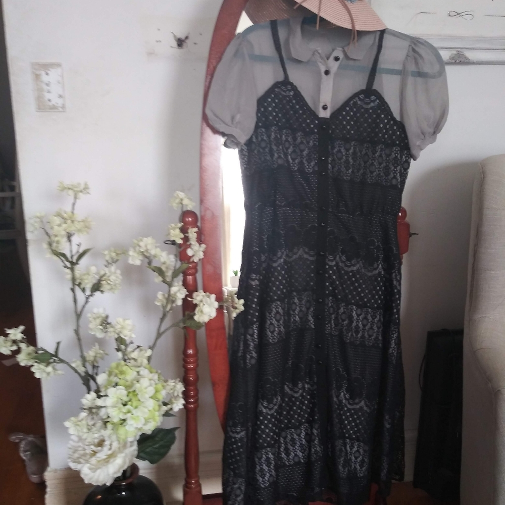Vintage Black Lace Dress